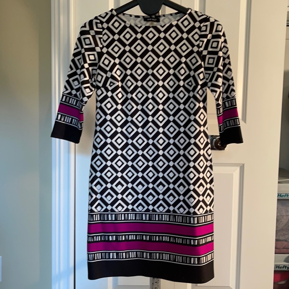 Nine West printed sheath 3/4 sleeve dress